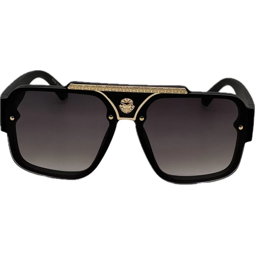 Black Designer Sunglasses Fashion Mens Rectangular Oversized Hip Hop Rapper‎ New